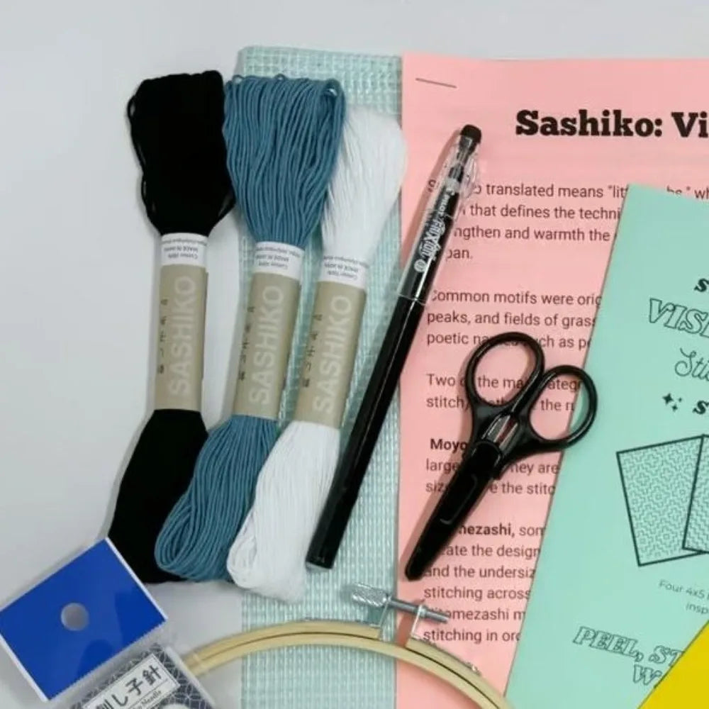 New With Sashiko Embroidery Booklet Visible Mending Kit Practical Friendly Embroidery Set DIY Sewing Tools Accessories