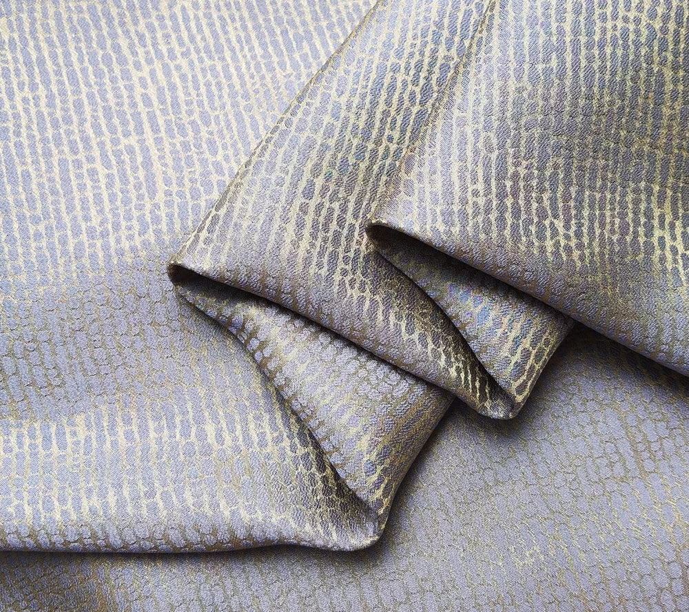 45'' Wide By Meter Heavy Silk Crepe Fabric Geometric Silk Viscose Material Wedding Evening Gown