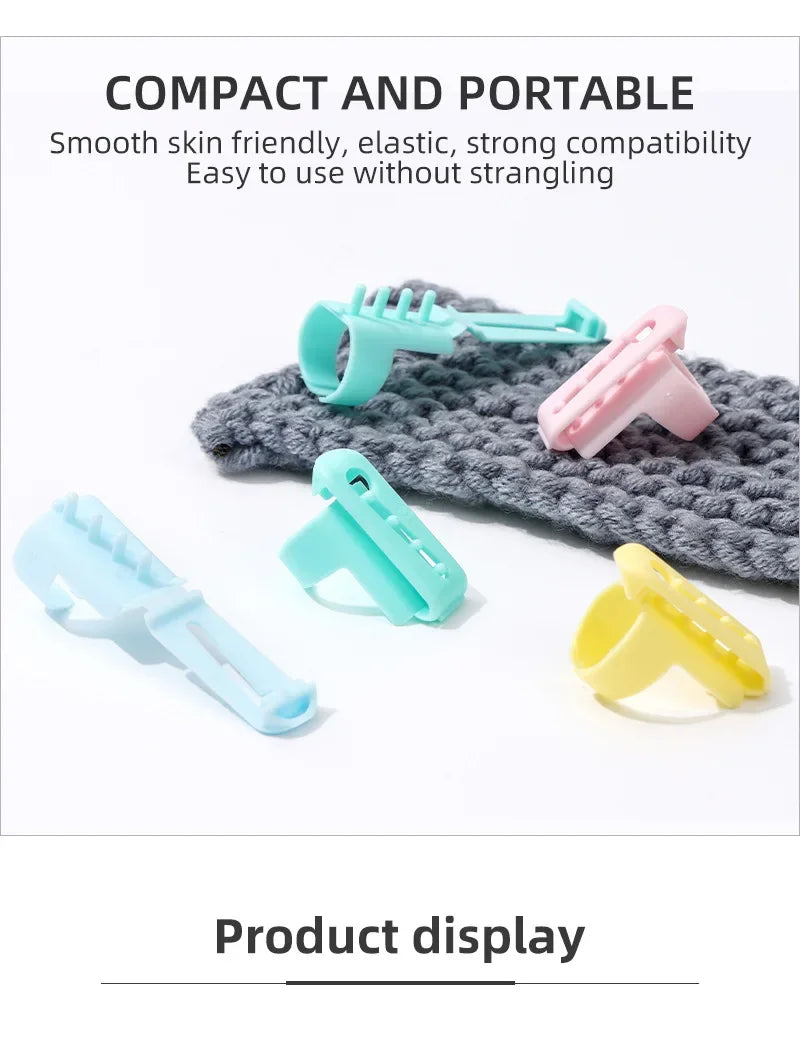 4PCS Yarn Guide Finger Holders Knitting Thimble Loop Crochet Ring diy Crafts Sewing Accessories Tool DIY Wear Thread Ring Helper