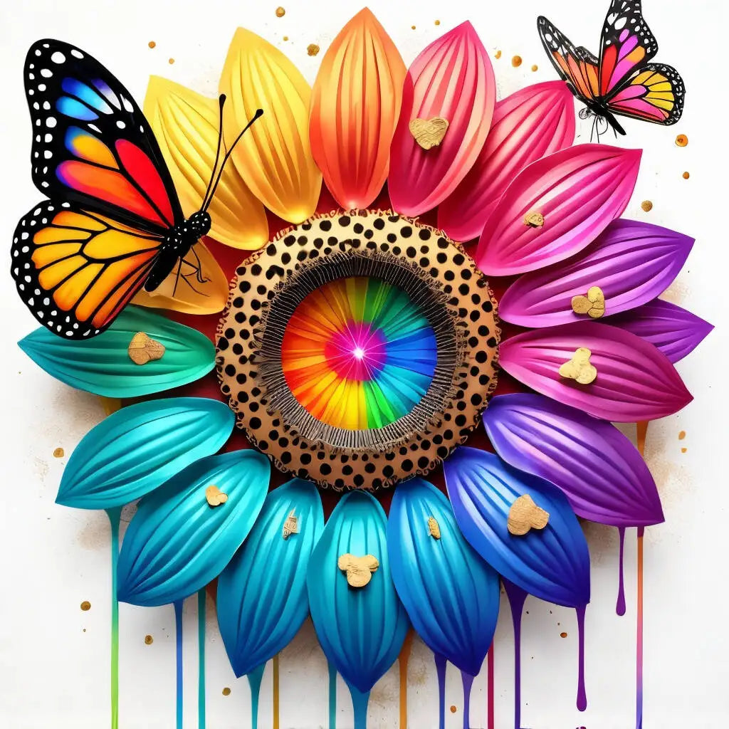 Cross Stitching Sets Sunflower Part Beads Embroidery Butterfly Craft Threads 11CT Printed Canvas Diy Kit Adults Wall Decoration
