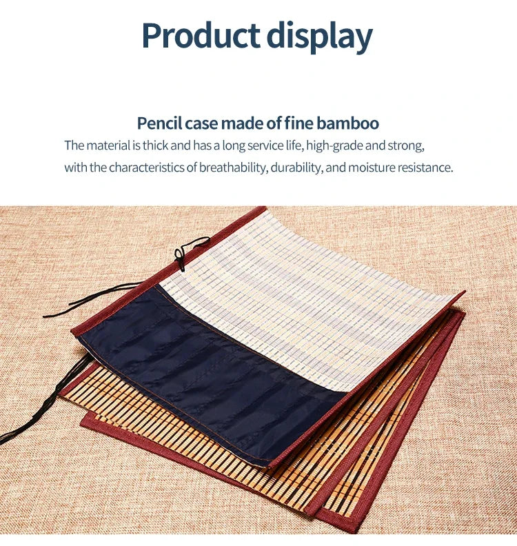 6/9/12/16Pcs Chinese Calligraphy Brushes Set with Roll-up Bamboo Brush Holder Sumi Painting Writing Kanji Art Watercolor Brush