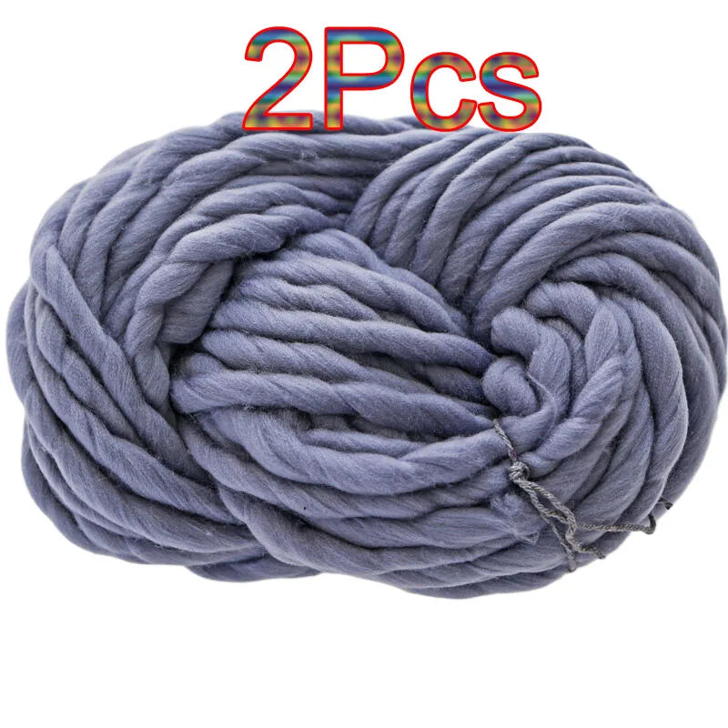 2Pcs 250g Super Chunky Yarn hand knitting Bulky Arm Knitting line Roving Knitted Blanket threads Super Thick Yarn Carpet Hats