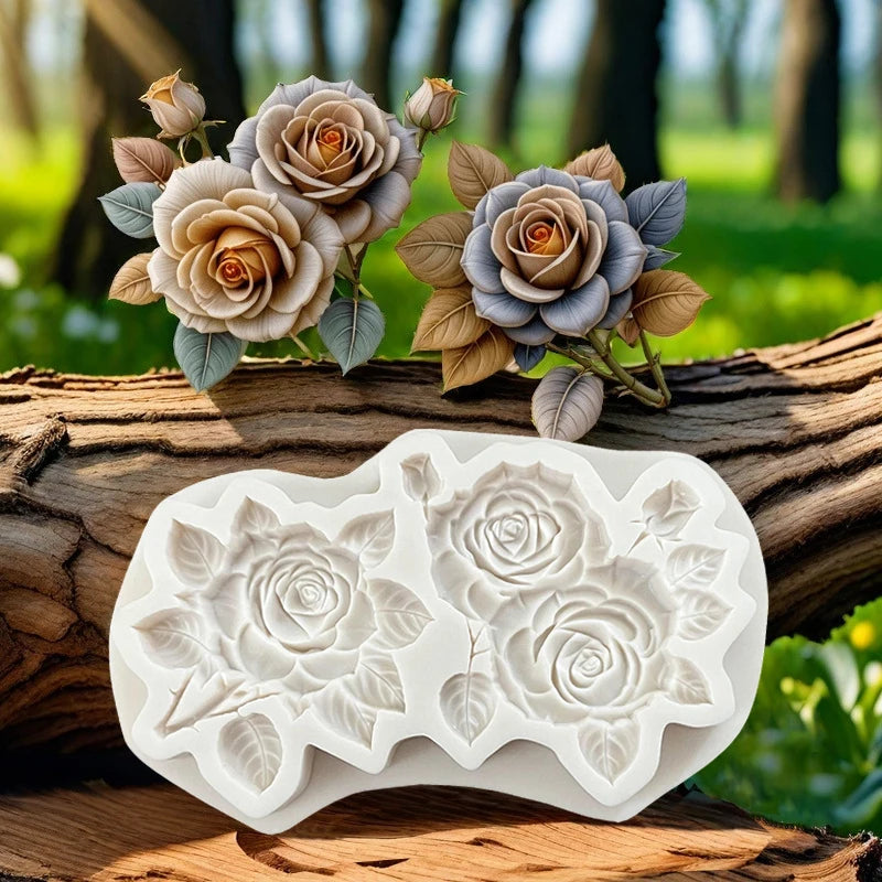 Flower Rose Silicone Sugarcraft Mold Resin Tools Chocolate Cupcake Baking Fondant Cake Decorating Tools