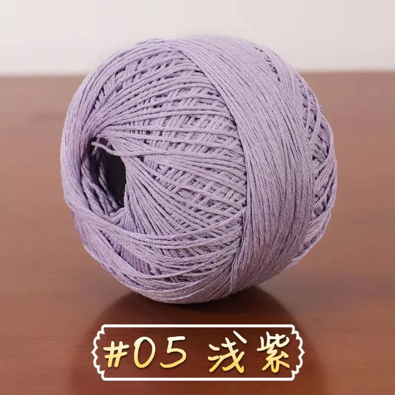 6-Strand Cotton Linen Lace Yarn Handmade Crochet Thread Medium Fine Hooking DIY Material Kit Children's Sweater Crochet Needl...