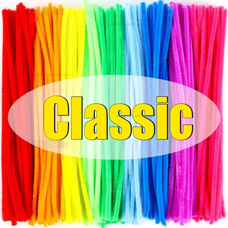 Chenille Wire Pipe Creative Wires Cleaners Colorful Chenille Stems DIY Plush Stem Wired Twist Stick Hair Strip Kid Handmade