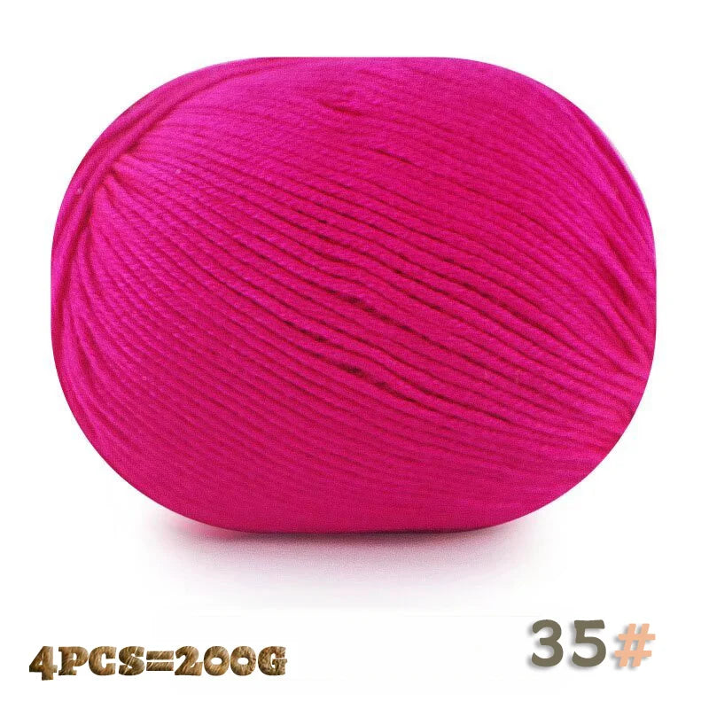 200g 6 Strands of Medium Thick Handmade DIY Knitted Soft Yarn Balls for Making Sweaters, Hats, Scarves, Gloves, Yarn Shoes, Soft Yarn Balls, 1 Piece = 4 Balls = 200 Grams