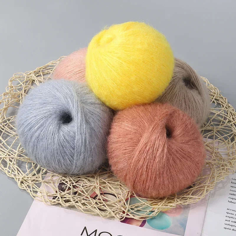 250g Crochet Mohair Yarn For Knitting Sweater Shawl Skin-Friendly Baby Wool Lace Thread ilos para tejer dedelgado Yarns 5pcs