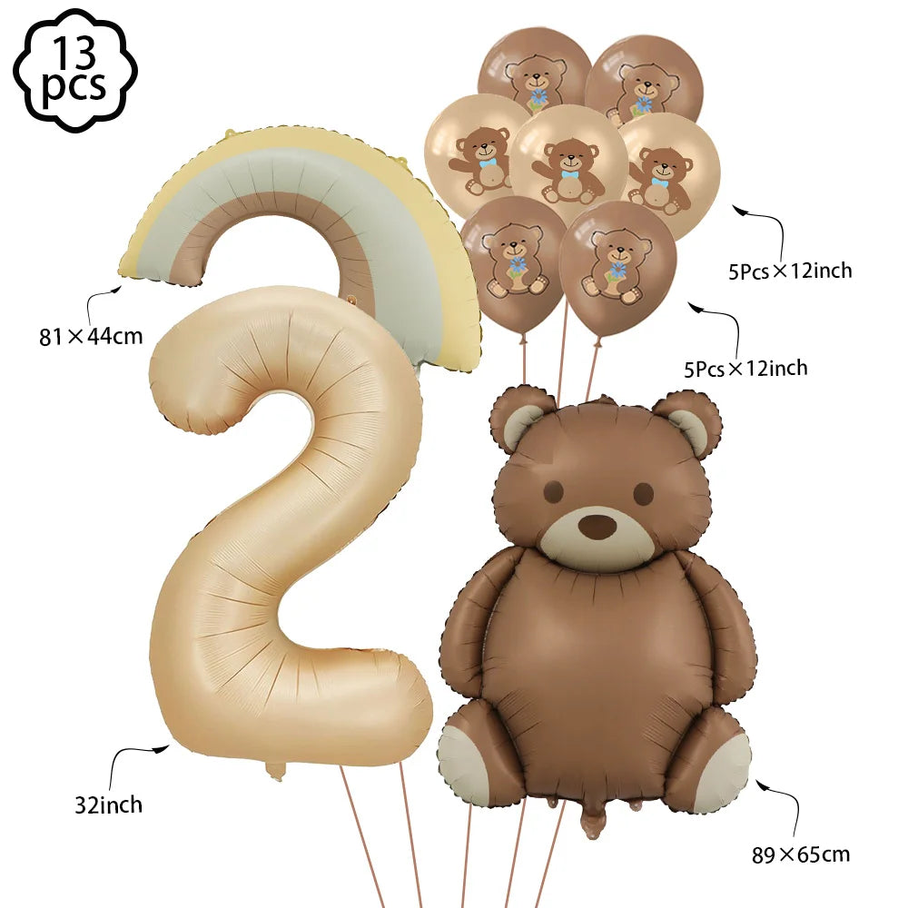 Brown Teddy Bear disposable tableware Teddy Bear party napkins plates cups kids Teddy Bear Birthday Party decoration Baby Shower