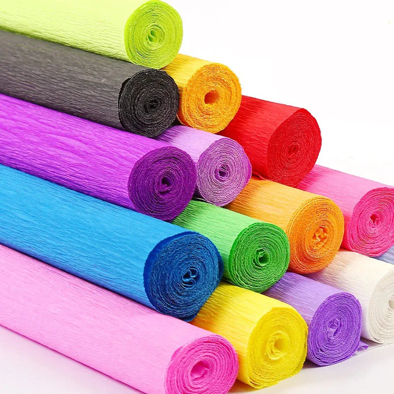 250x50cm Crepe Paper Colored Roll Origami Crinkled Crepe Paper Craft DIY Flowers Decoration Gift Wrapping Thickened Paper Craft