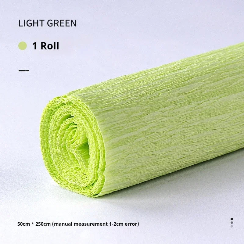 Colored Crepe Paper For Flower Making Decoration Gift Wrapping Paper Roll 50x250cm Kids Diy Craft Supplies Origami Crepe Paper