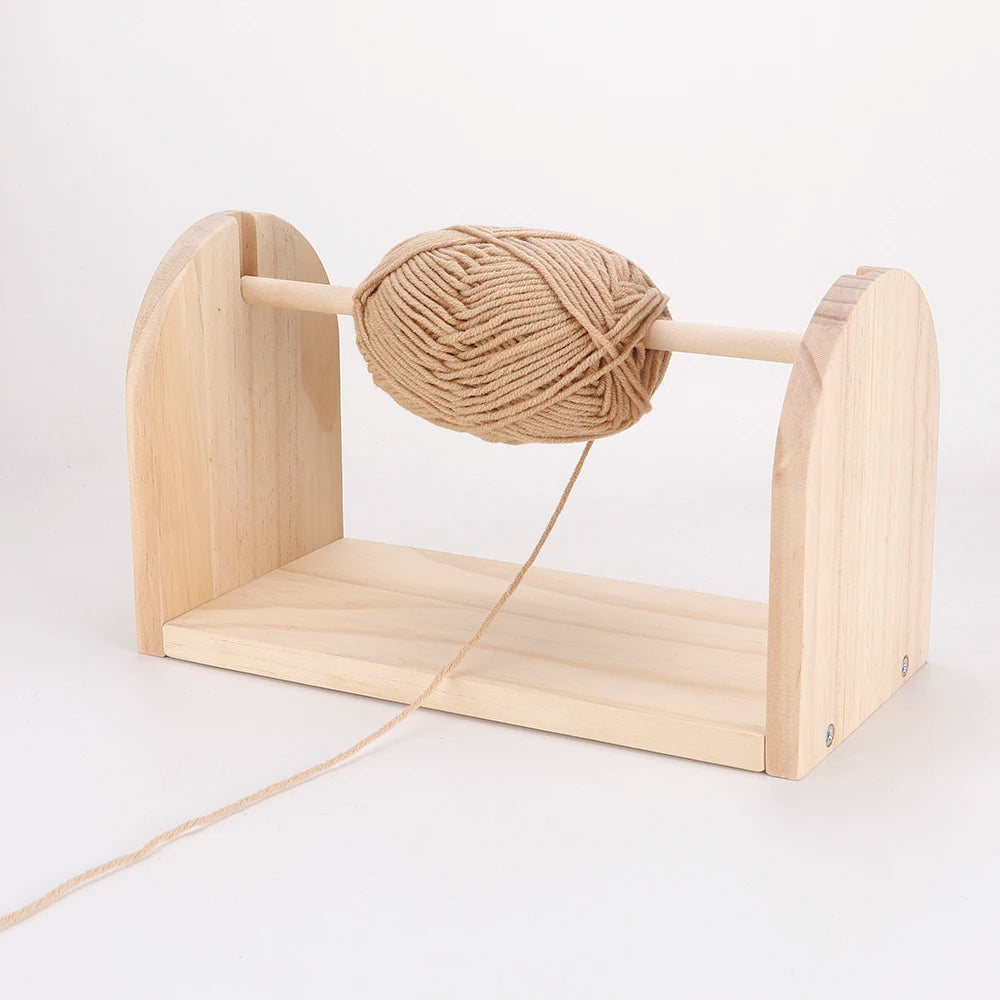 1pcs Wood Yarn Spool Holder, Knitting Yarns Storage Rack, Rotating Spinner, Weaving Spool Frame, DIY Crochet & Knit Assist Tool