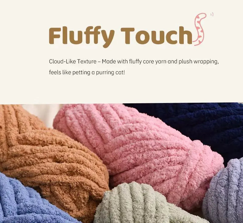 Premium Gradient Cat Tail Yarn 2-Pack - Extra Thick Chenille Plush Yarn 500g