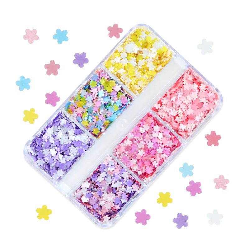 Plum Flower Glitter Epoxy Resin Filling Hollow Out Flowers Resin Sequins For Card Making Macaroon Flakes Scrapbooking DIY Crafts