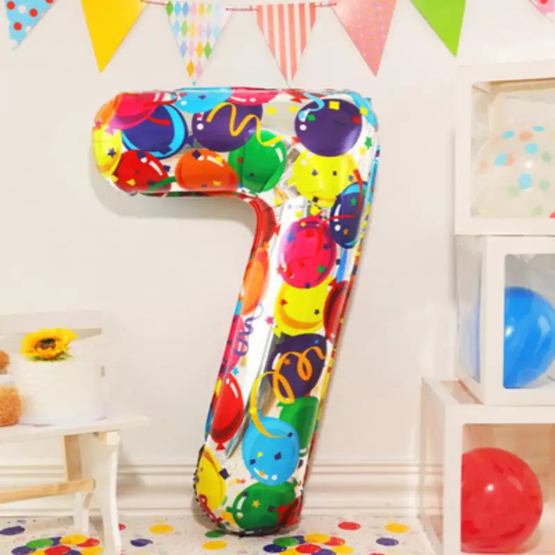 Large Colored Digital Aluminum Balloons for Children and Adults Birthday Party Decoration Baby Girl and Boy Photography Tool 40”