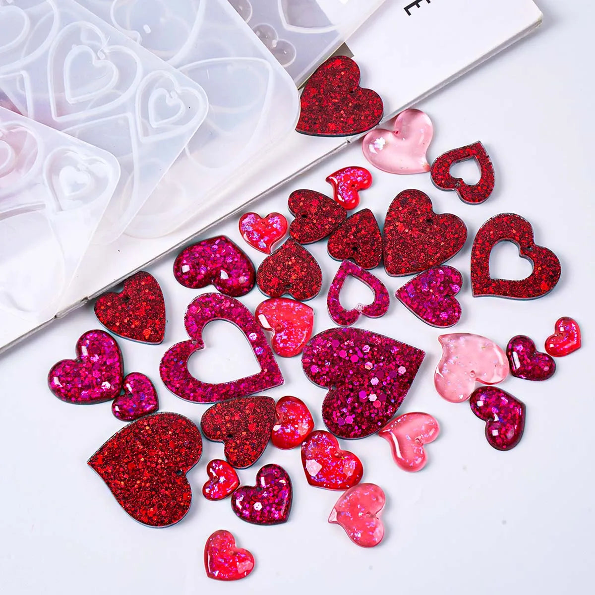 Heart Shape Earring Pendant Silicone Mold DIY Love Series Keychain Epoxy Resin Mold Valentine's Day Jewelry Making Accessories