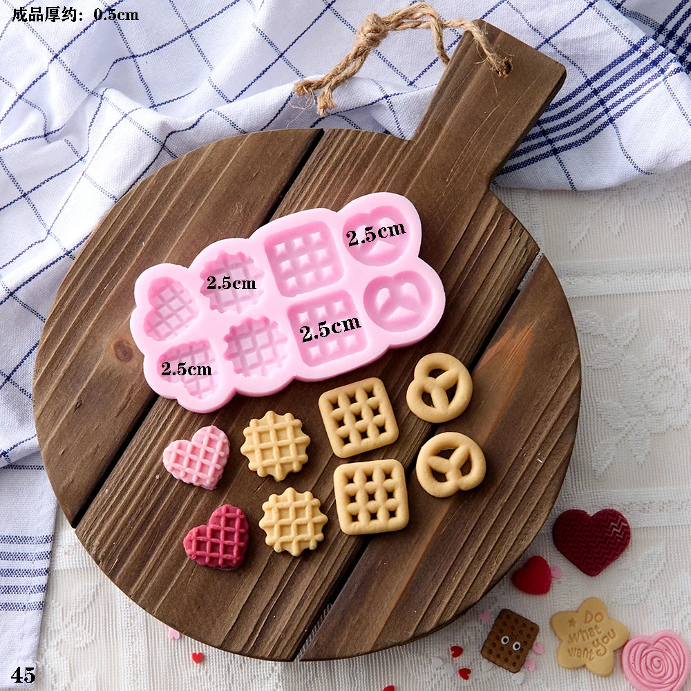 VERIDIAN Waffle Biscuit Silicone Molds Bunny Bear Chocolate Fondant Cake Mold Baking Accessories Cake Decoration Accessories