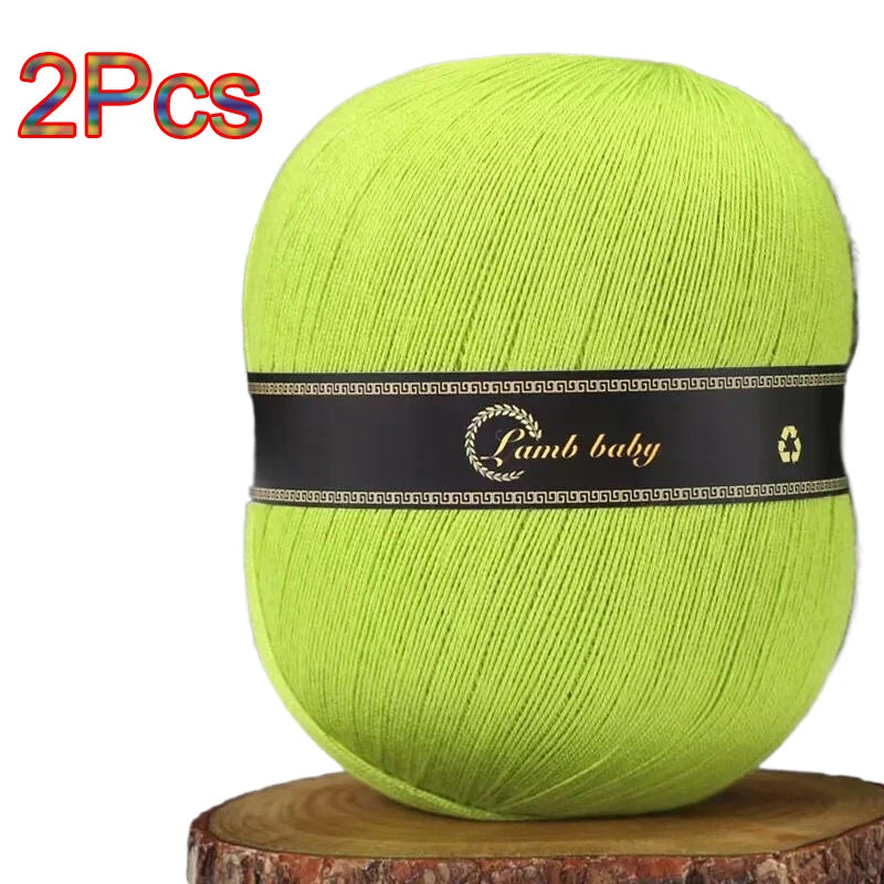 2Pcs Silk Cotton Yarn hand knitting Thin Lace yarn for Crocheting knit Sweater Shawls Scarves hat line Crochet amigurmi thread