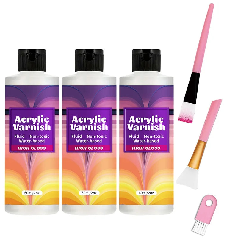 60/120/200ML Acrylic Varnish High Gloss Finish Protective for Paintings Non-Yellowing Waterproof Sealant For DIY Crafts And Art