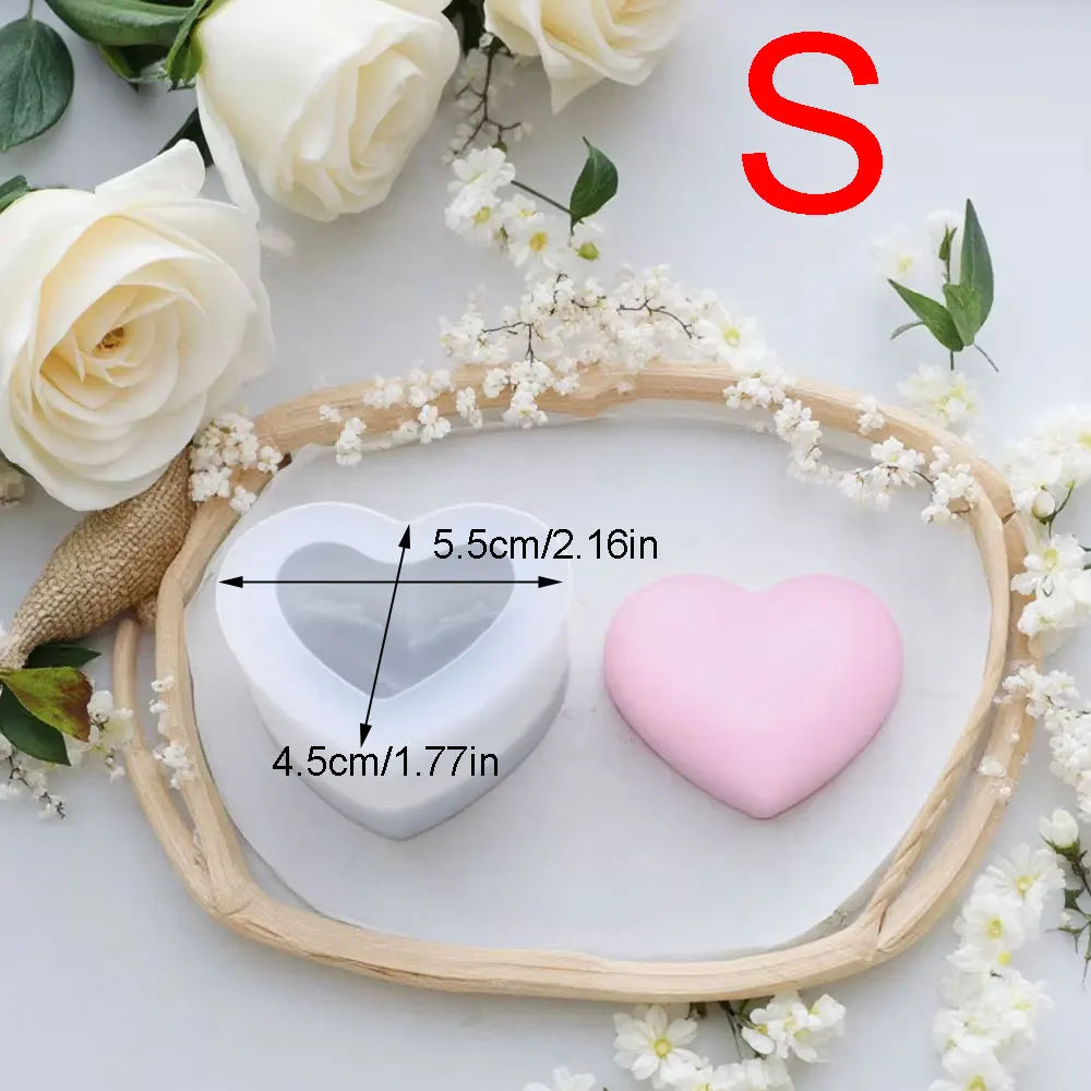 1-2pcs Love Scent Candle Mold for Candle Making Kit Heart Silicone Ceramic Resin Molds DIY Bag Pendant Gifts Wedding Party Decor