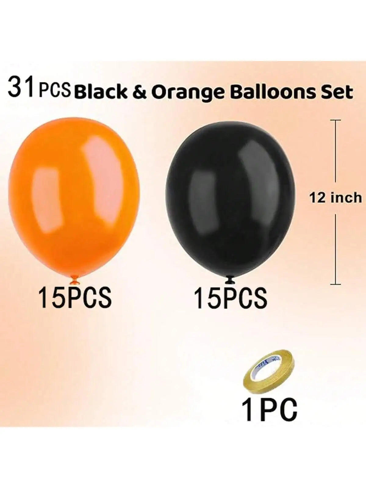12-inch High-quality Latex Balloon Set, Black, Orange And Purple, Birthday Party Decoration, Halloween And Christmas Decorations