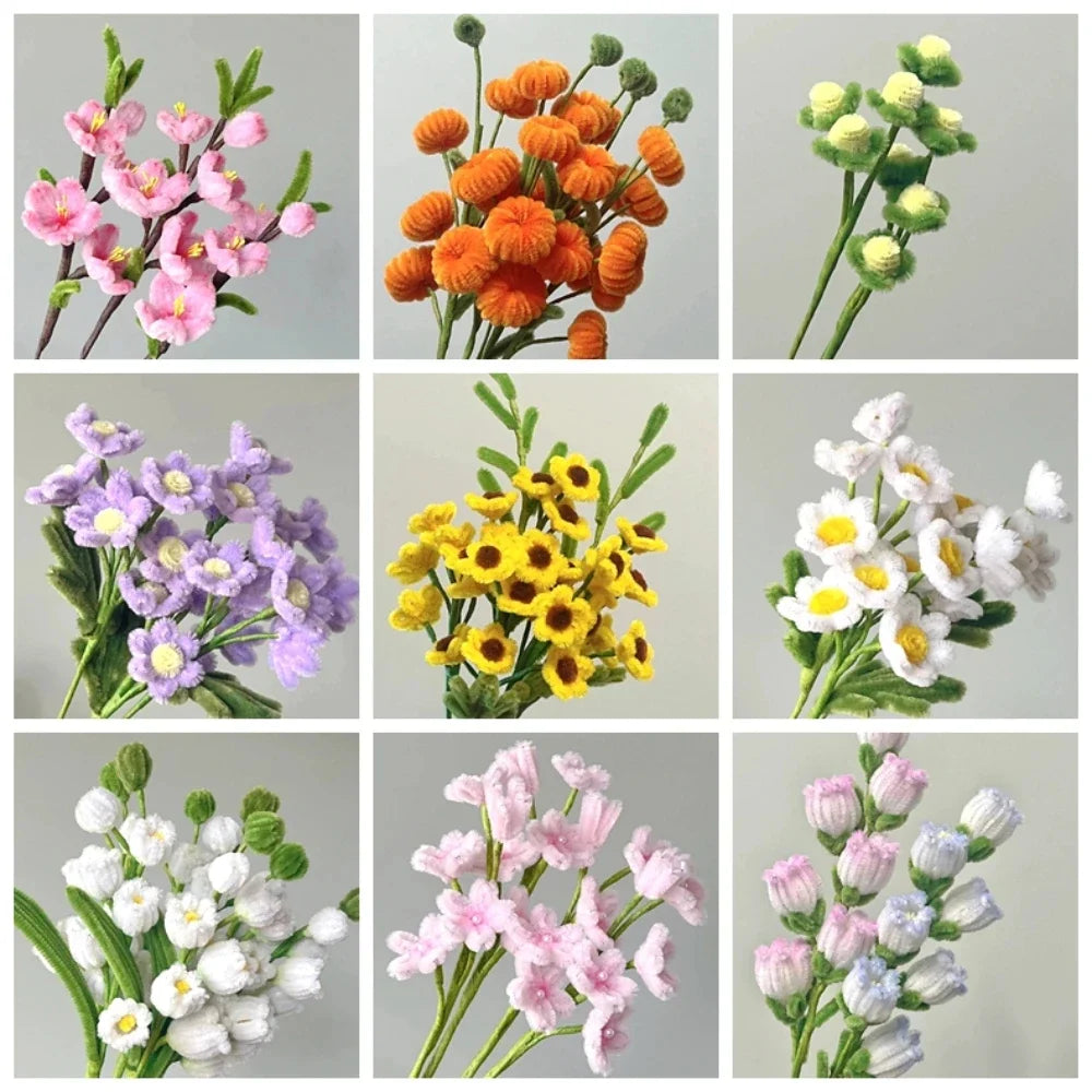 100pcs Colorful Chenille Stems Pipe Cleaners Kids Educational Toys Handmade Plush Tinsel Twist Sticks For DIY Craft Supplies