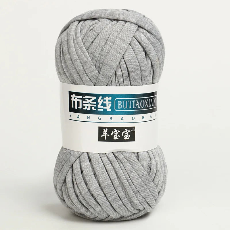 100g T Shirt Knitting Yarn For Crochet Bag Hat Slippers Coaster Blanket Thread Soft Polyester Woven Yarn Thick Soft Cloth Yarn