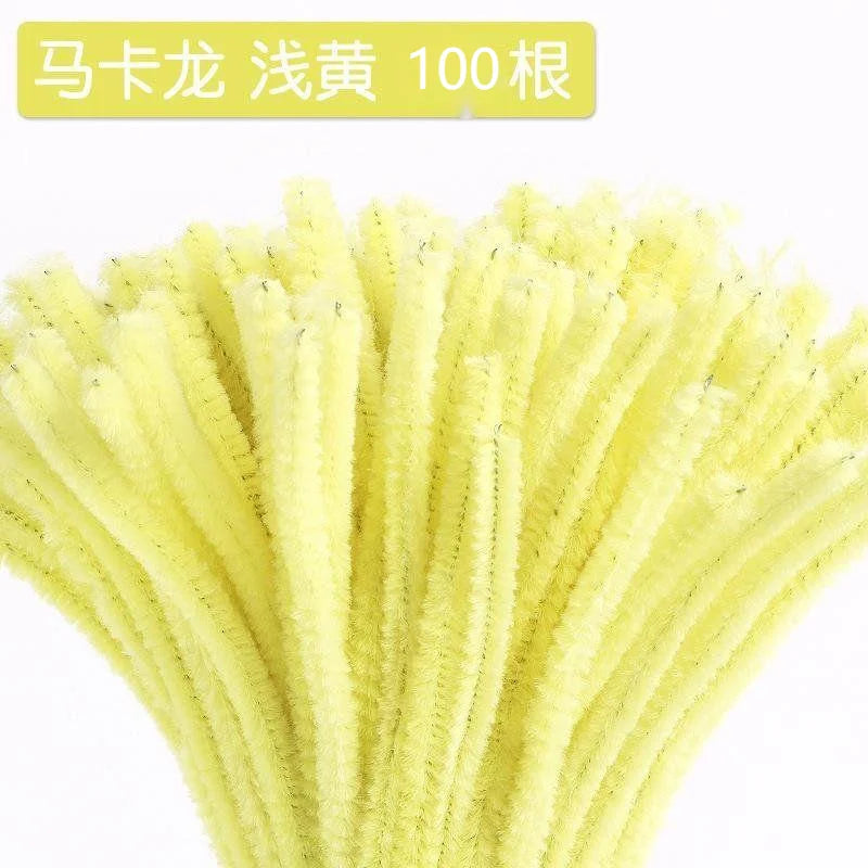 100pcs 30cm Chenille Stems Stick Cleaners Kids Educational Toys Handmade Colorful Chenille Stems Pipe for DIY Craft Supplies