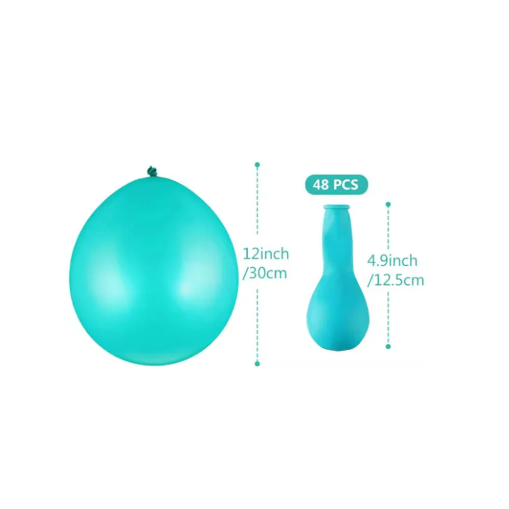 48pcs Latex Balloon Turquoise Teal Aqua Blue Balloons for Wedding Bridal Baby Shower Birthday Party Decorations Supplies