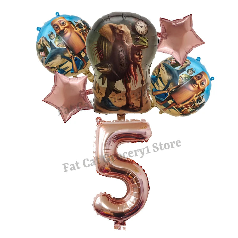 Italian Brainrot Birthday Balloons New Tralalero Tralala Digit 1-10 Ballons Gender Reveal Baby Shower Party Decoration Kids Gift