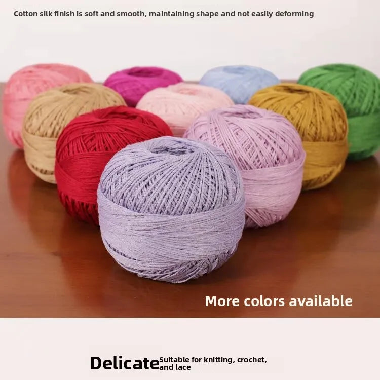 6-Strand Cotton Linen Lace Yarn Handmade Crochet Thread Medium Fine Hooking DIY Material Kit Children's Sweater Crochet Needl...