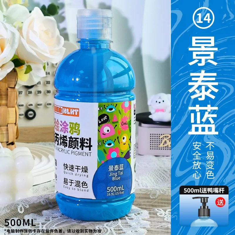 300ml/500ml Acrylic Pigment Macaron Color Long-lasting Color Not Easy To Fade for Stone Canvas Glass Wood Painting Graffiti