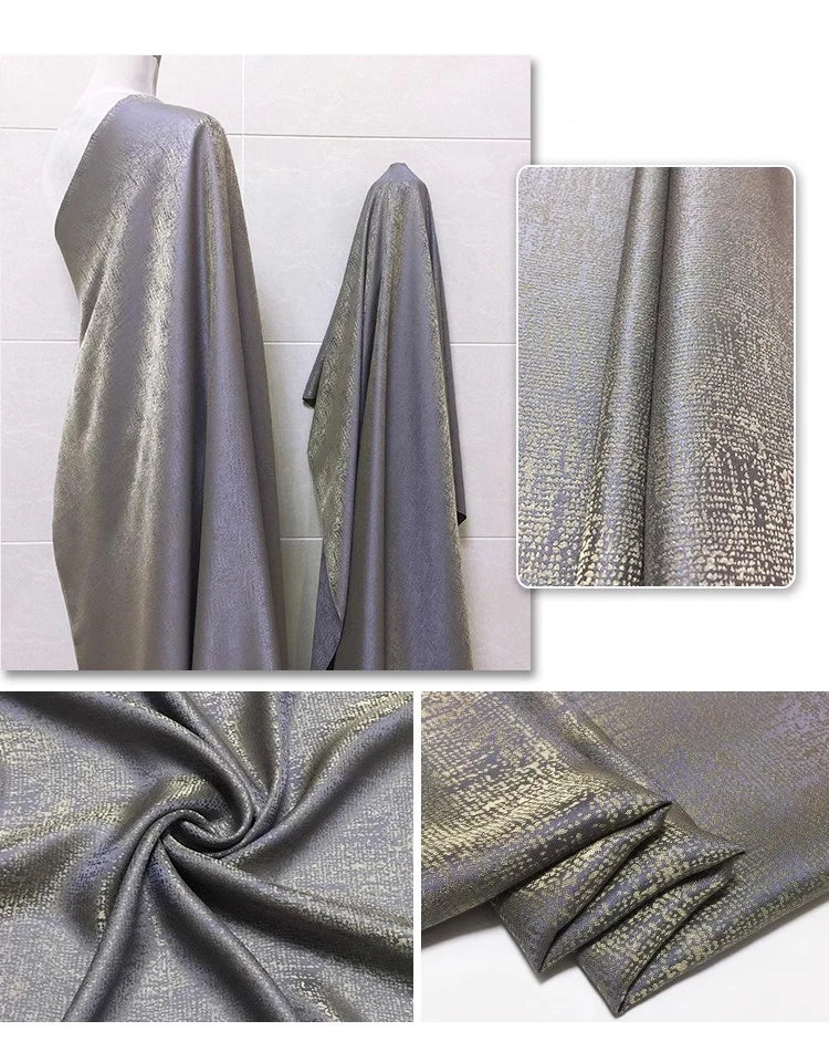 45'' Wide By Meter Heavy Silk Crepe Fabric Geometric Silk Viscose Material Wedding Evening Gown