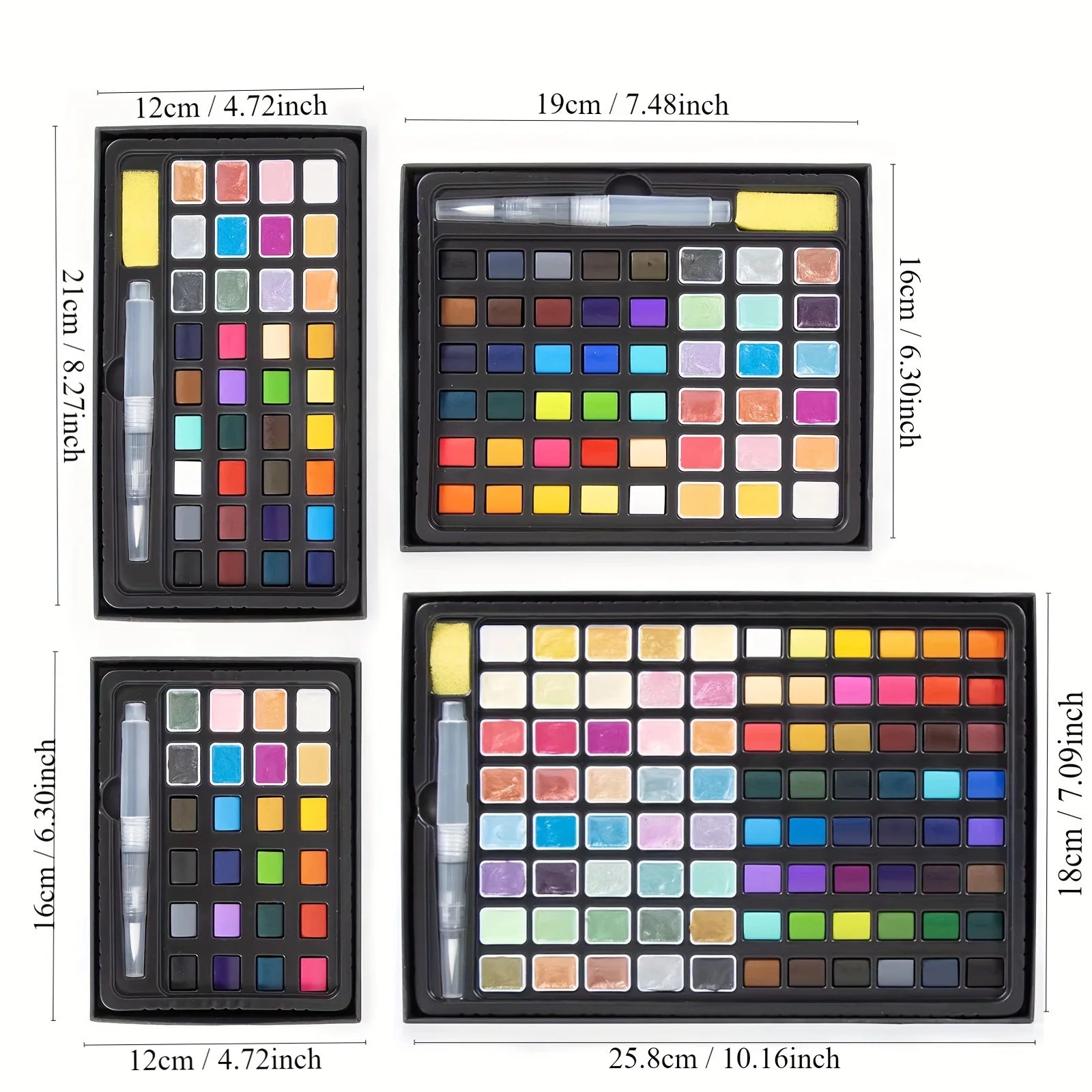 Premium Watercolor Paint Set with Pearlescent Shades - 24/36/48/88 Colors, High-Quality Gel Paints for Artists & Hobbyists