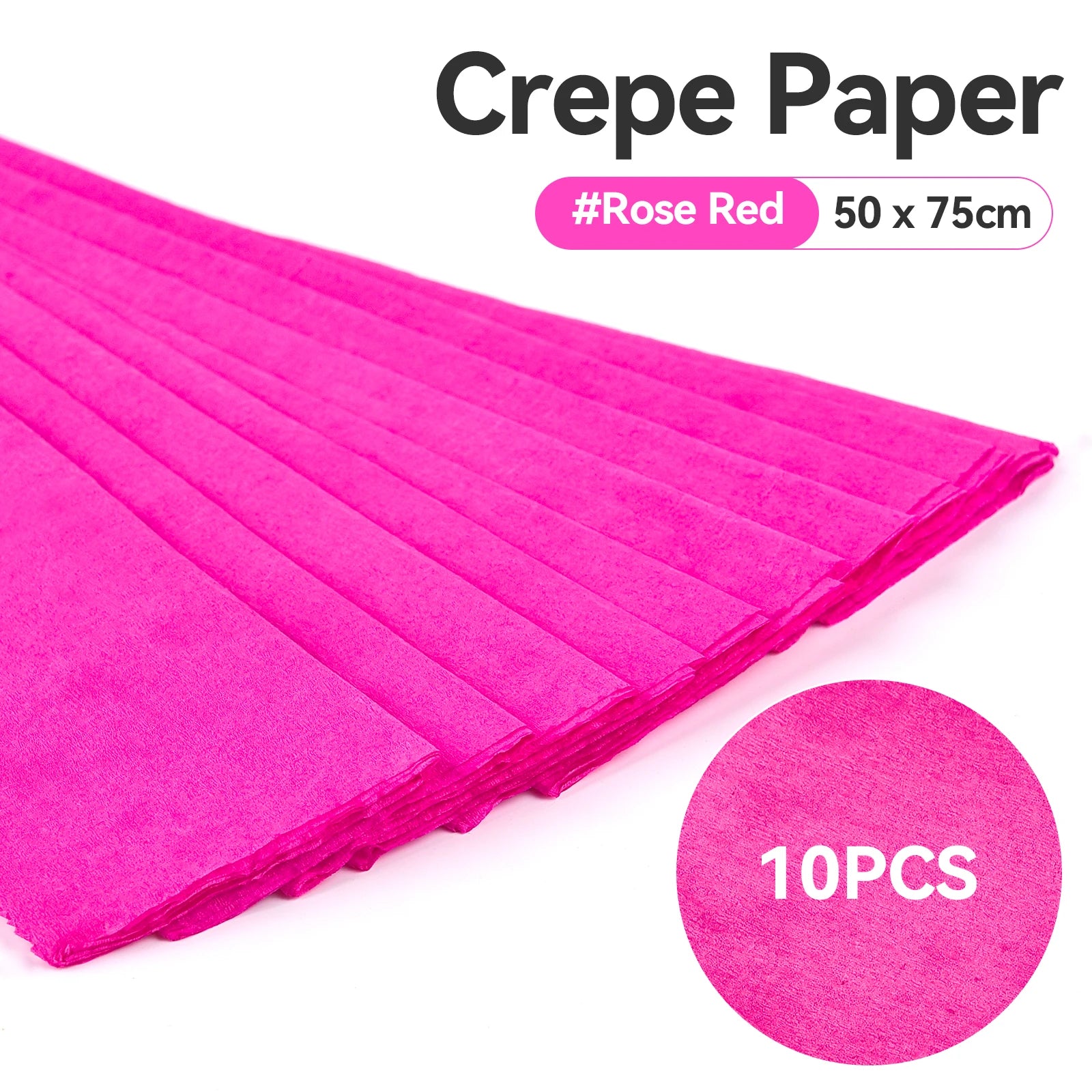 10pcs 75x50cm Colored Handmade Crepe Paper Roll Origami Crinkled Crepe Paper Craft DIY Flower Home Decoration Wrapping Gift