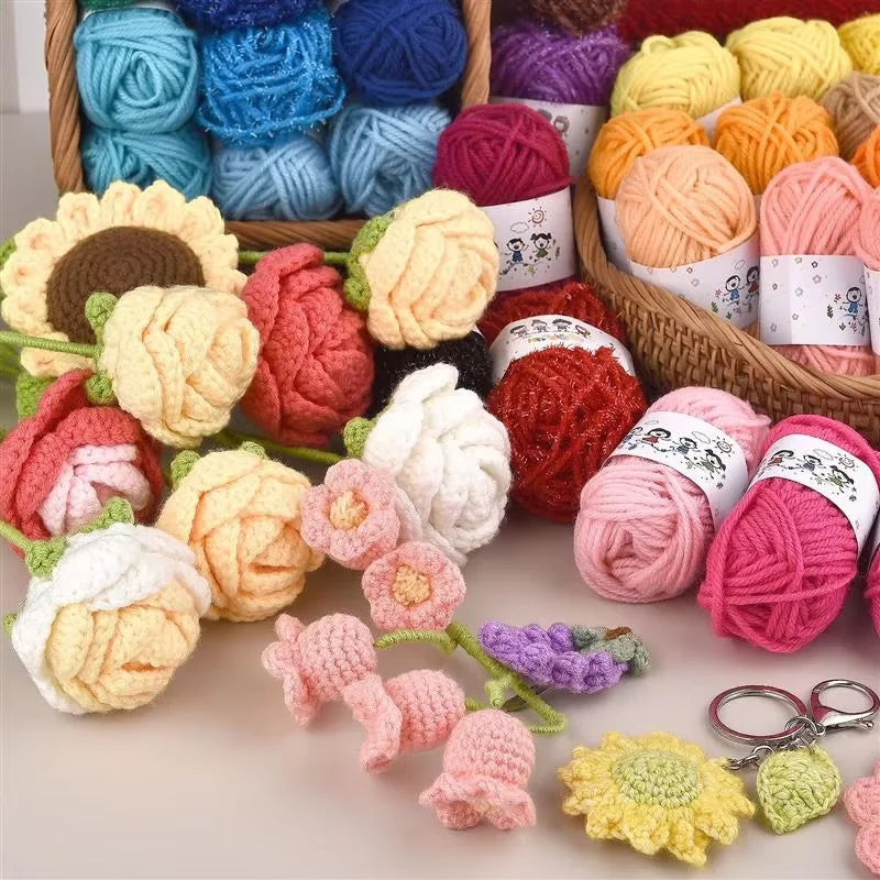 24Colors/Set Soft Yarn Fine Quality Hand-Knitting Thread Soft Warm DIY Cotton Wool Threads For Handmade Knitting Crochet Yarn