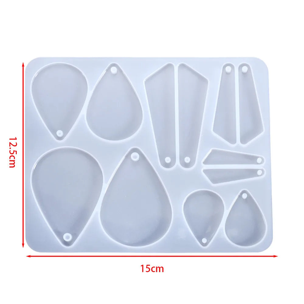 Earring Pendant Silicone Mold Epoxy Resin Jewelry Making Molds Heart Leaves Moon DIY Charms Pendant Mould Creative Jewelry Craft