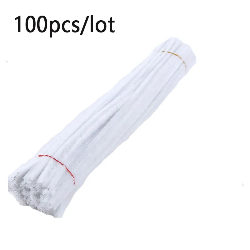 100pcs Colorful Chenille Stems Stick Toys DIY Strips for Simulation Flowers Christmas Tree Handmade Kids Educational Toys DIY