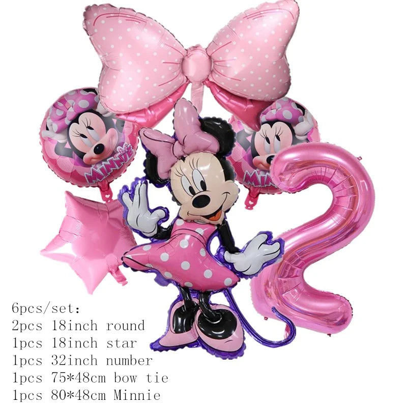 Minnie Mouse Balloons Birthday Party Decoration Girls Disposable Minnie Mouse  Balloo Baby Shower Party Gift