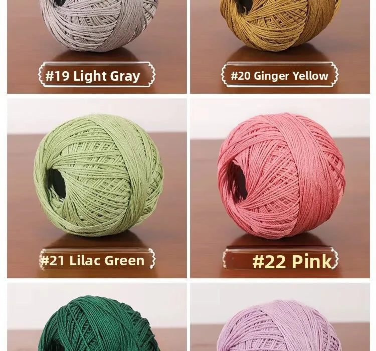 6-Strand Cotton Linen Lace Yarn Handmade Crochet Thread Medium Fine Hooking DIY Material Kit Children's Sweater Crochet Needl...