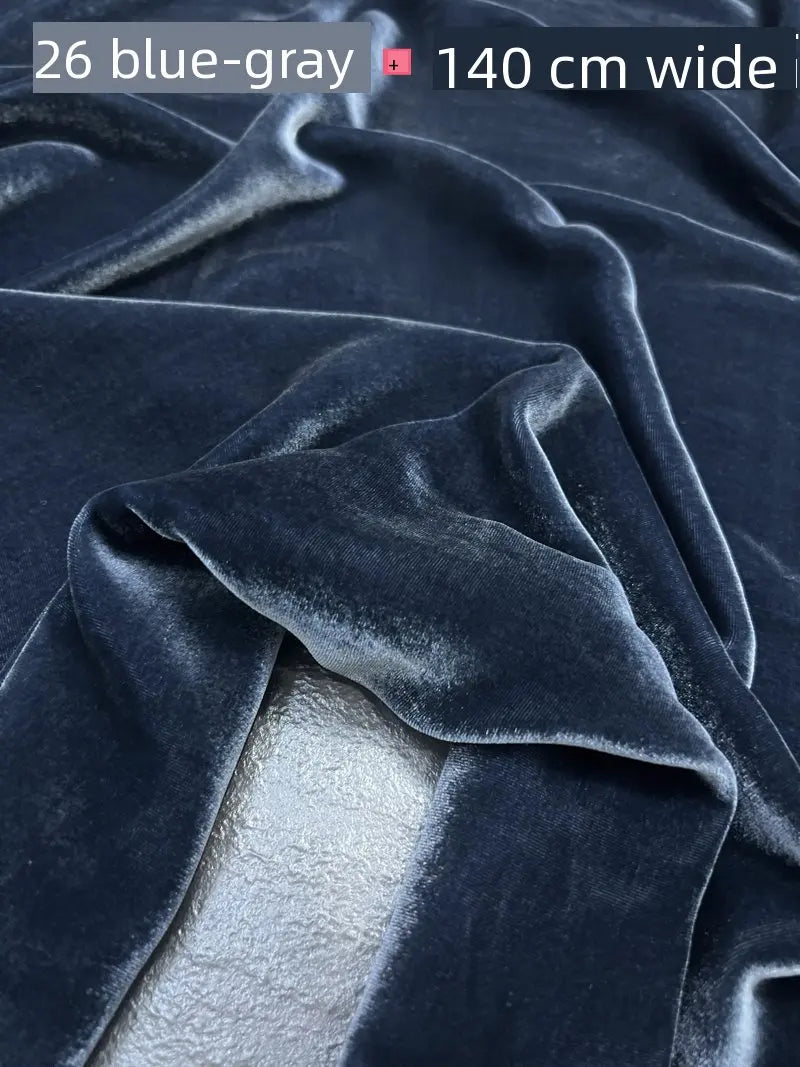 40 Colors Silk Velvet Fabric - Black Mulberry Silk Velvet for High-End Dress- Luxurious Gold Silk Velvet Material