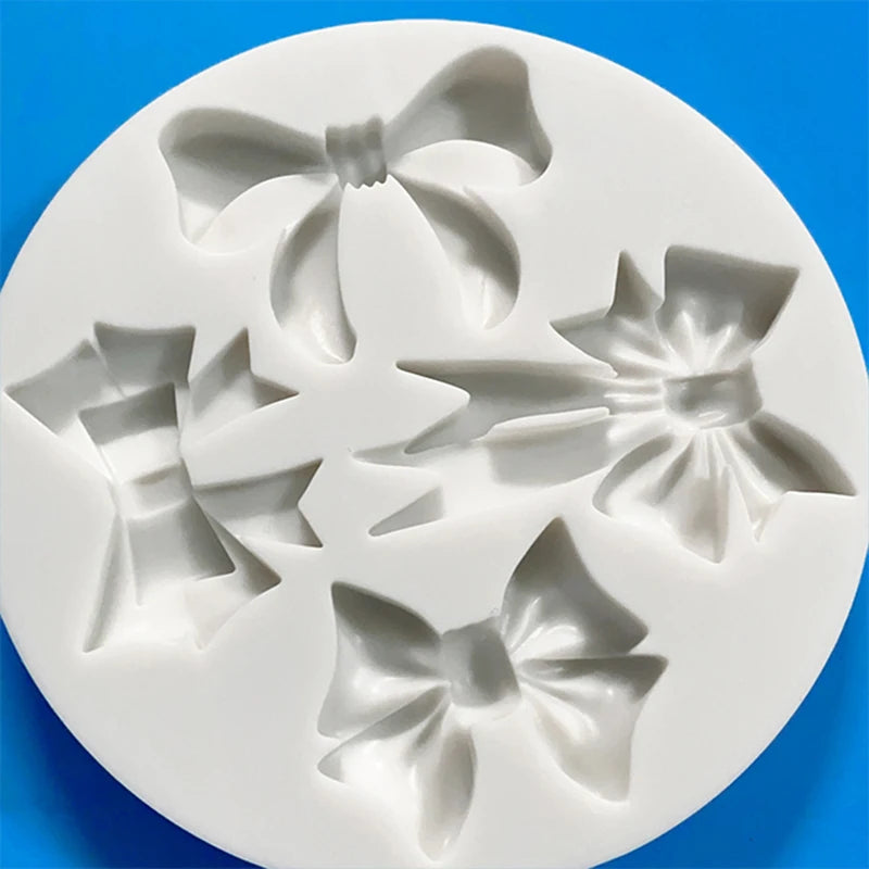 Cross-border new DIY baking mold four styles bow silicone mold chocolate silicone mold cake decoration mold