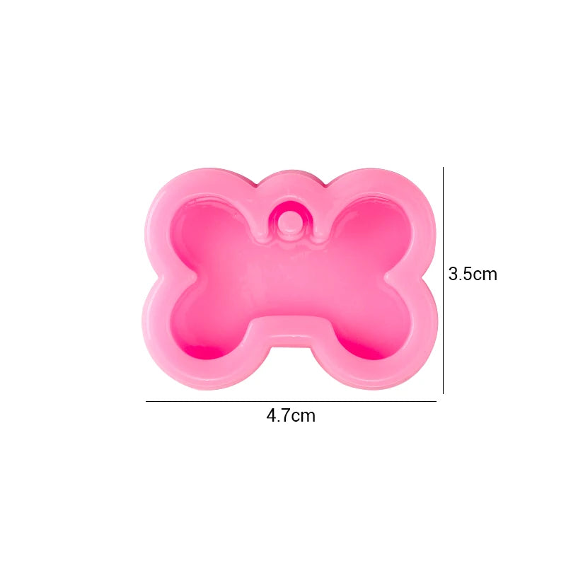 Dog Paw Print Resin Molds Heart Shape Keychain Casting Silicone Molds for Key Chain Pendant Making Epoxy Resin Craft Jewelry DIY