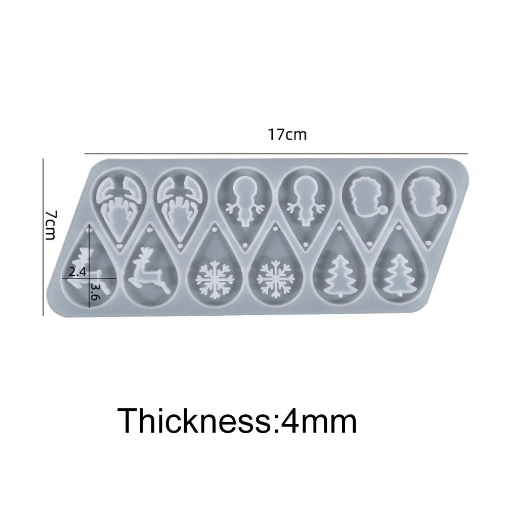 Earring Pendant Silicone Mold Epoxy Resin Jewelry Making Molds Heart Leaves Moon DIY Charms Pendant Mould Creative Jewelry Craft