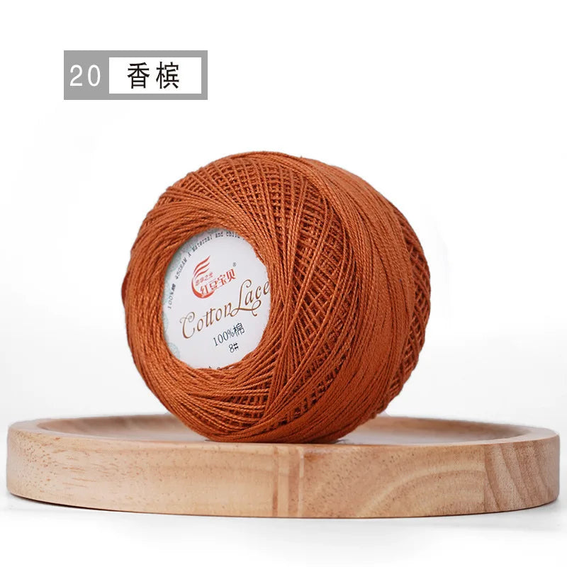 Pure Cotton Lace Thread Shiny Lin Yarn Handmade DIY Crochet Thread Combed Spun Yarn Knitting Crochet Handweaving Yarn