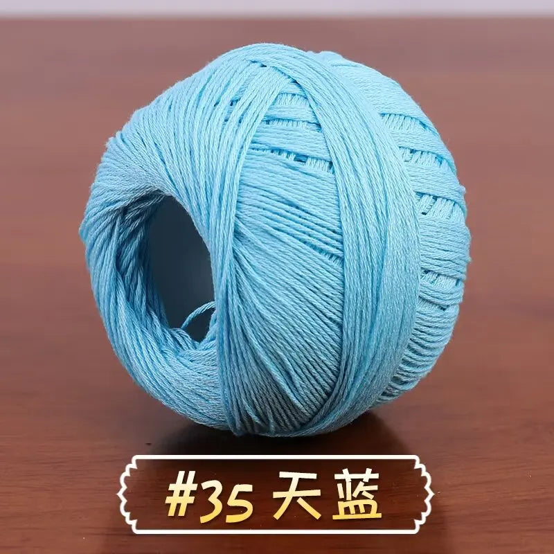 6-Strand Cotton Linen Lace Yarn Handmade Crochet Thread Medium Fine Hooking DIY Material Kit Children's Sweater Crochet Needl...