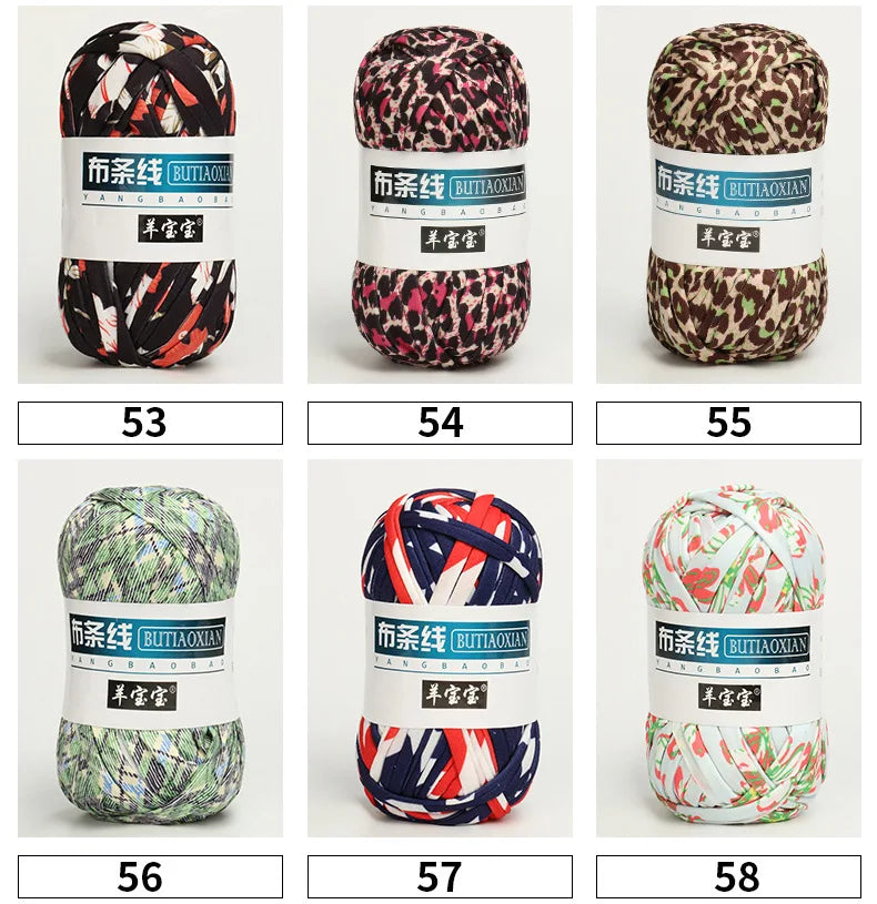 100g T Shirt Knitting Yarn For Crochet Bag Hat Slippers Coaster Blanket Thread Soft Polyester Woven Yarn Thick Soft Cloth Yarn