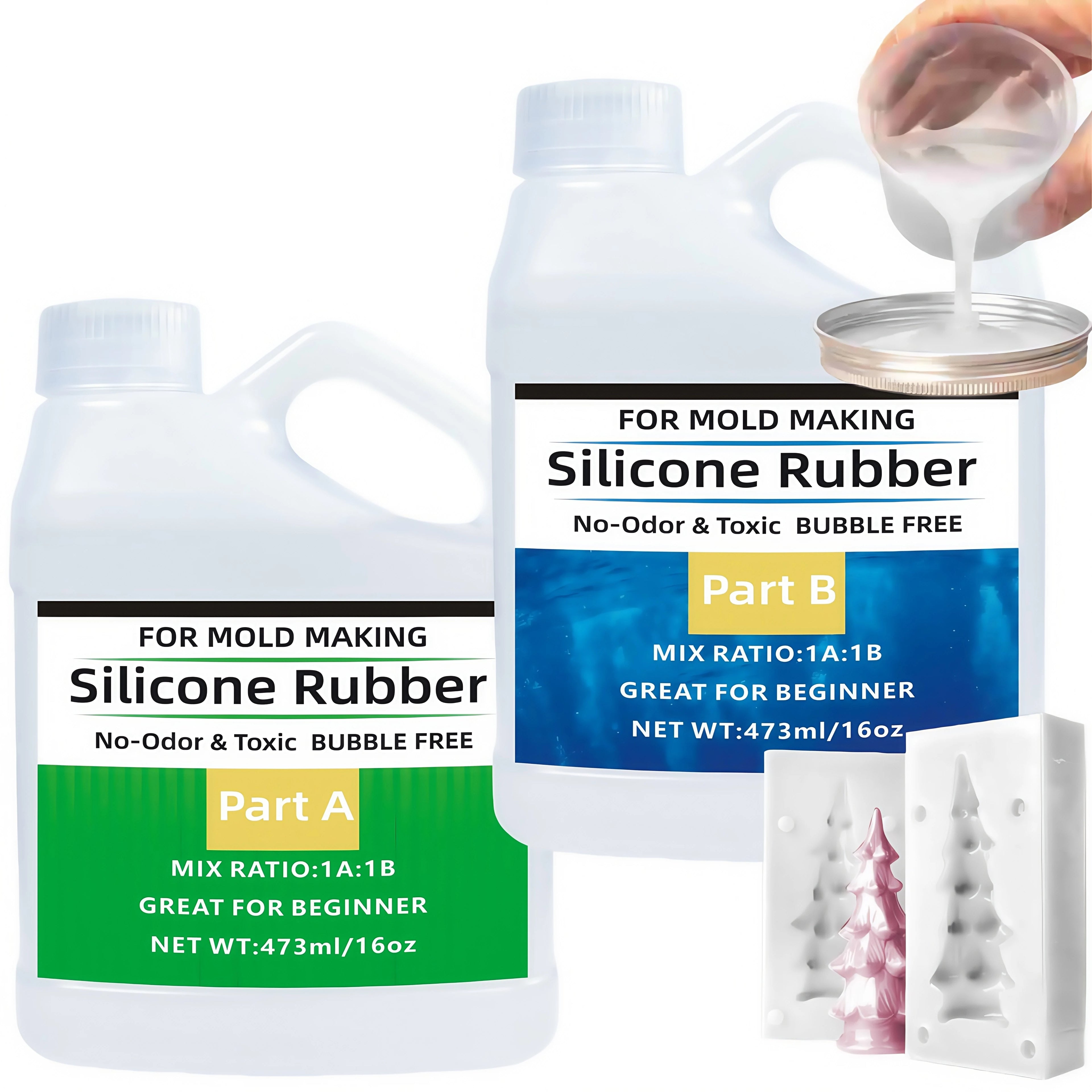 Silicone Mold Making Kit Platinum Translucent Liquid Silicone Rubber for Casting Resin Molds