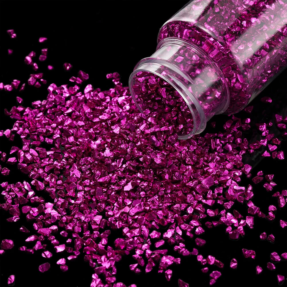 30g/Bottle Glass Broken Stones Resin Fillings for DIY Medium/Small Crystal UV Epoxy Filler Nail Art Decoration Jewelry Making