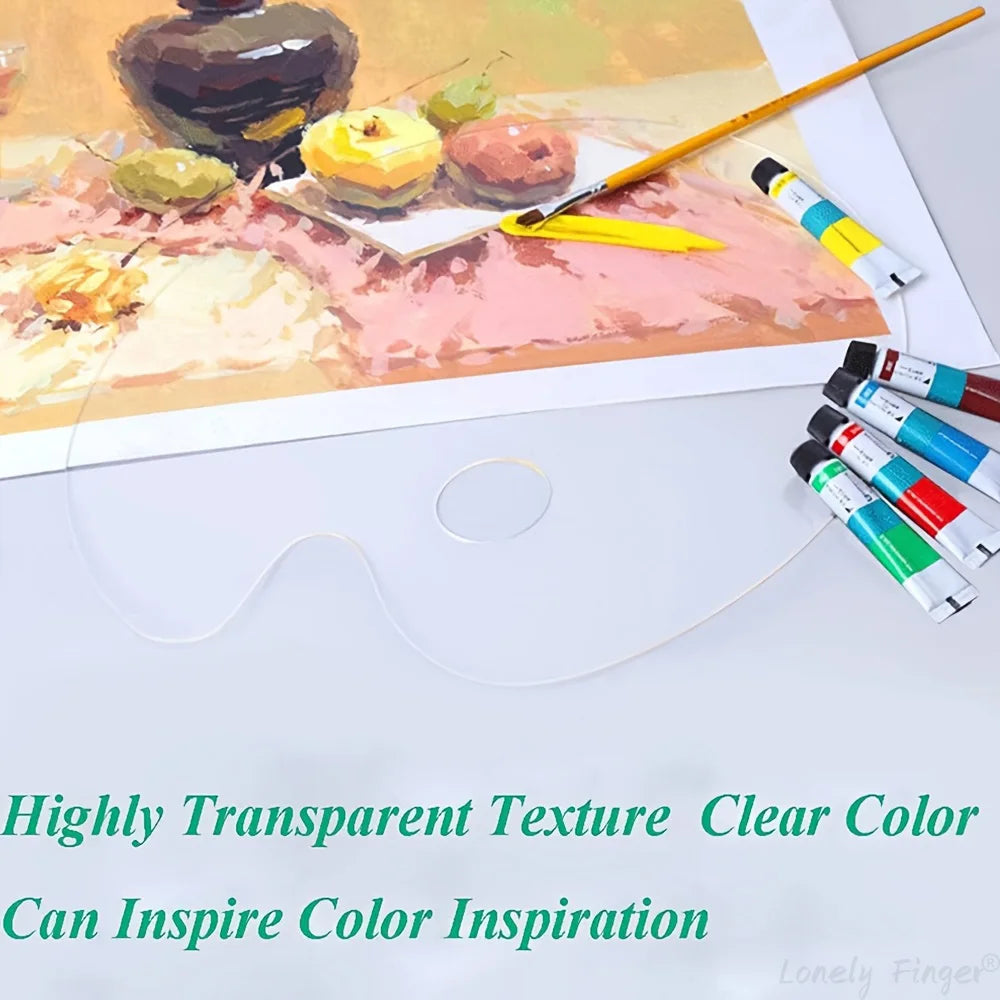 2/6 PCS Acrylic Paint Palette with Thumb Hole Clear, Easy Clean Artist Pallet for Oil Watercolor Craft DIY Art Painting Palette