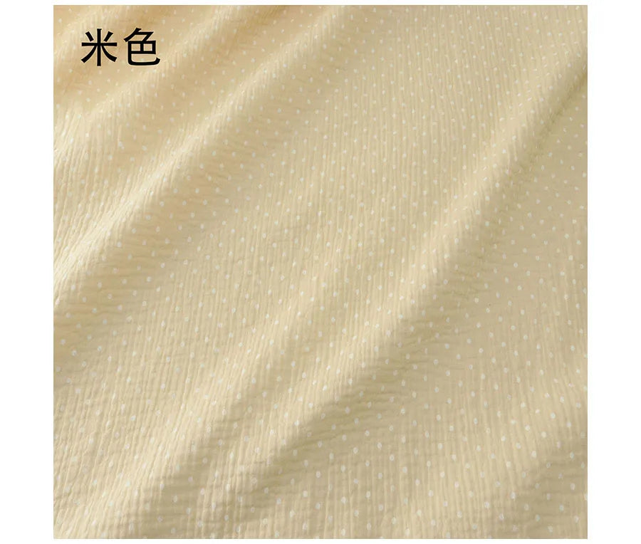 Soft dot Print Cotton Sewing Fabric Crepe Double Layer Gauze Cloth Cotton Skirt Pajama Cotton Fabric 100*135cm